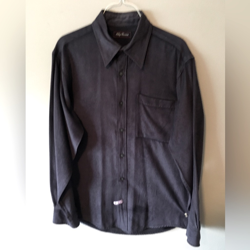 Oleg Casini Faux Suede Long Sleeved Men's Shirt